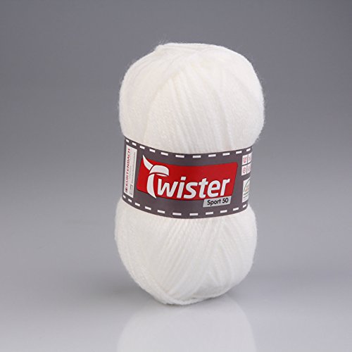 Unbekannt Wolle Twister Sport 50 Uni - Weiß - 50g von Unbekannt