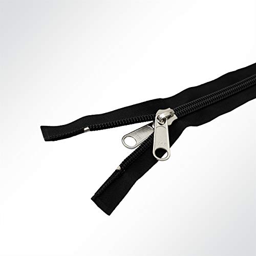 YKK® 10C Reißverschluss Zeltreisser Spiralreißverschluss, Spiral, teilbar, schwarz, Länge 90cm von YKK