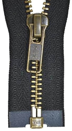 YKK Reißverschluss 1 Wege teilbar schwarz 75 cm Metall Metallzähne von YKK