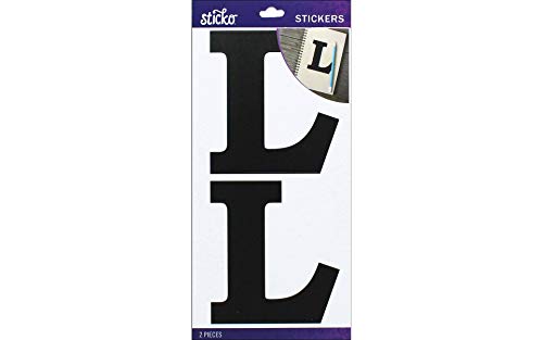 stickosticko Basic schwarz Monogramm Stickers-l, andere, Mehrfarbig von Sticko