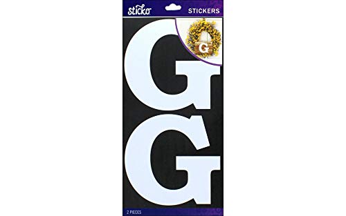 stickosticko Basic weiß Monogramm Stickers-g, andere, Mehrfarbig von Sticko