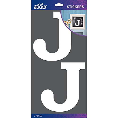 stickosticko Basic weiß Monogramm Stickers-j, andere, Mehrfarbig von Sticko