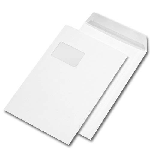 Versandtasche DIN C4, haftklebend, weiß (55 x 90 mm) (250 Stück, DIN C4 | haftklebend | weiß | ohne Fenster) von Unbekannt