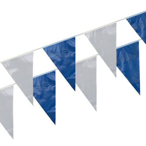 Wimpelkette, Folie 10 m blau/Weiss wetterfest von PAPSTAR