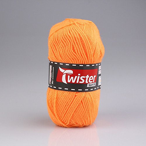 Wolle Twister Sport 50 Uni - Neonorange - 50g von Unbekannt