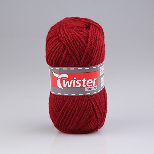 Wolle Twister Sport 50 Uni - Weinrot - 50g von Unbekannt