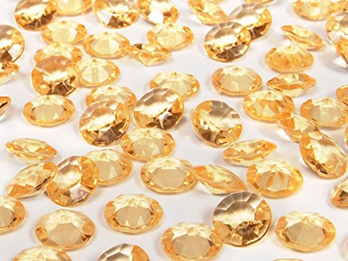 PartyDeco Diamant Konfetti, verstreute Dekoration- Diamant Perlen Kristalle Gold DIY Handwerk Tischdekorationen für Hochzeiten Geburtstag Parteien Karneval von PartyDeco