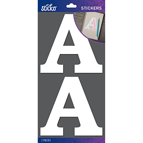 stickosticko Basic weiß Monogramm Stickers-a, andere, Mehrfarbig von Sticko