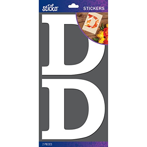 stickosticko Basic weiß Monogramm Stickers-d, andere, Mehrfarbig von Sticko