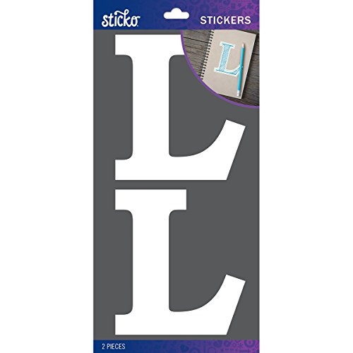 stickosticko Basic weiß Monogramm Stickers-l, andere, Mehrfarbig von Sticko