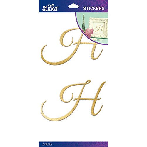 stickosticko Elegant Gold Folie Monogramm Stickers-h, andere, Mehrfarbig von Sticko