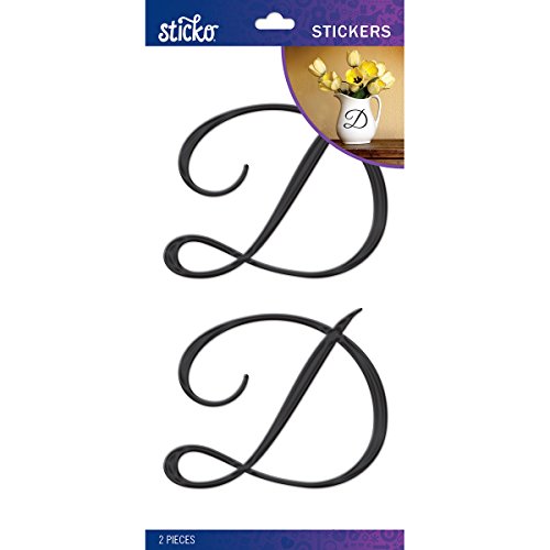 stickosticko Elegant Schwarz Folie Monogramm Stickers-d, andere, Mehrfarbig von Sticko