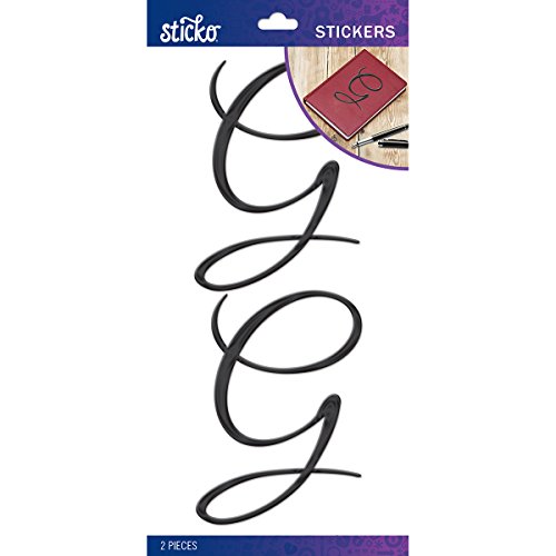 stickosticko Elegant Schwarz Folie Monogramm Stickers-g, andere, Mehrfarbig von Sticko
