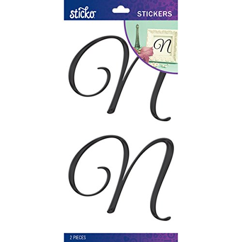 stickosticko Elegant Schwarz Folie Monogramm Stickers-n, andere, Mehrfarbig von Sticko