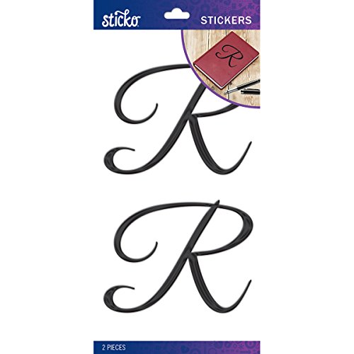 stickosticko Elegant Schwarz Folie Monogramm Stickers-r, andere, Mehrfarbig von Sticko