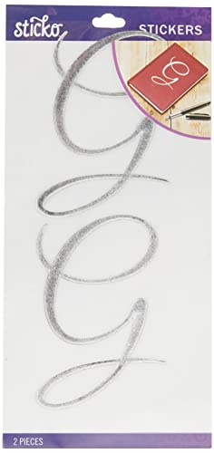 stickosticko Elegant Silber Folie Monogramm Stickers-g, andere, Mehrfarbig von Sticko