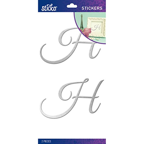 stickosticko Elegant Silber Folie Monogramm Stickers-h, andere, Mehrfarbig von Sticko