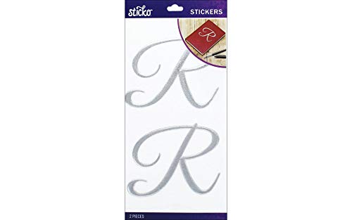 stickosticko Elegant Silber Folie Monogramm Stickers-r, andere, Mehrfarbig von Sticko