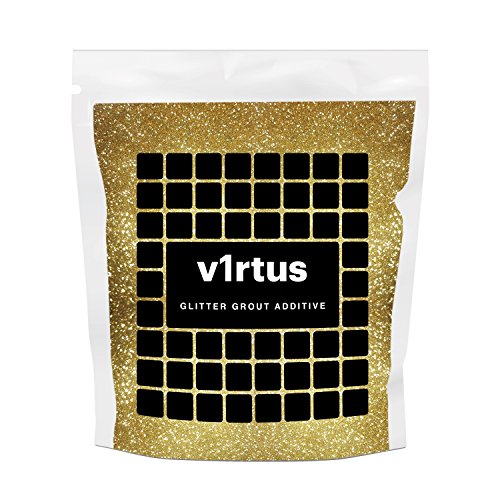 v1rtus Gold Glitter Grout Tile Additive 100g für Nassraum Badezimmer Küche Sparkle Finish - leicht zu bedienen - Add / Mix mit Epoxidharz oder Zementbasis Grout - Hitzebeständige von Unbekannt