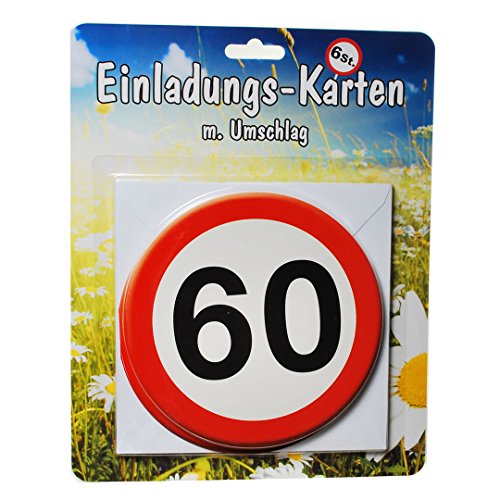 Einladungs-Karten *60* mit Umschlag zum 60. Geburtstag von Unbekannte Marke