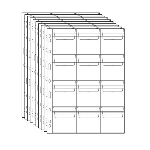 120 Pockets Standard 9-Loch Münzeinlagen für Münzen, 10 Blatt (62mm X 62mm Each Pocket) CS03112 von Uncle Paul