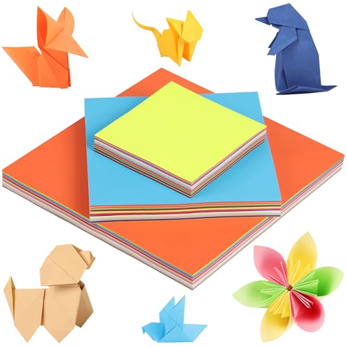450 Blatt Origami Papier – Tri-Size 10/15/20cm, 30 Farben, 80gsm doppelseitiges Faltpapier für Kunsthandwerk UAP06MX1 von Uncle Paul