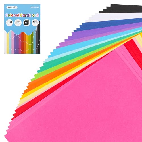 60 Blatt farbiger Karton – A4 8,3 x 11,7 Zoll / 15 Farben 85 lb 230 g/m² 21 x 29,7 cm Kartenpapier für DIY Kunstdruckpapier Basteln Scrapbook kreative Dekoration Schulbedarf UAP16 von Uncle Paul