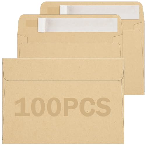 C6BR100 Briefumschläge, selbstklebend, C6, 162 x 114 mm, 90 g/m², braunes Naturpapier, für Business, Handwerk und Großversand, 100 Stück C6BR100 Briefumschläge, selbstklebend, C6, 162 x 114 mm, 90 g/m², braunes Naturpapier, für Business, Handwerk und Großversand, 100 Stück von Uncle Paul