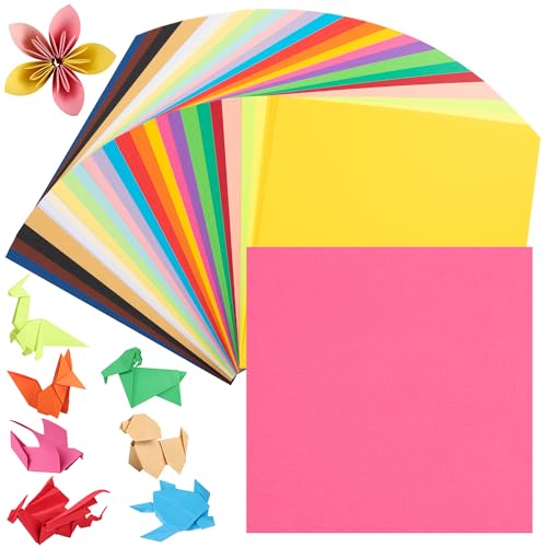 Farbiges Origami-Papier 300 Blatt, 15×15cm 70gsm 25 Helle Farben – 6 Zoll doppelseitiges quadratisches Faltpapier für DIY-Kunst, Handwerk & Dekoration – Kinder & Erwachsene von Uncle Paul