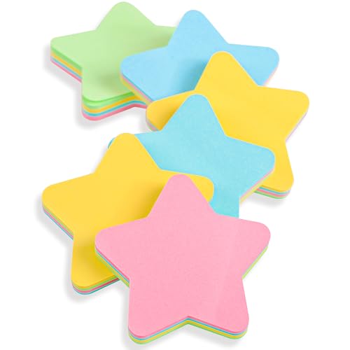 Haftnotizen in Sternform, selbstklebend, 4 Farben, für Büro, Zuhause, Küche, Backen, Schule, insgesamt 600 Blatt Haftnotizen in Sternform, selbstklebend, 4 Farben, für Büro, Zuhause, Küche, Backen, Schule, insgesamt 600 Blatt von Uncle Paul