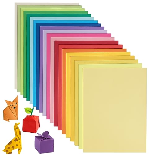 Origami-Papier, 180 Blatt, 20 leuchtende Farben, A4, 80 g/m², doppelseitiges buntes Faltpapier für DIY-Schul-Kunsthandwerksprojekte, Kinder und Erwachsene von Uncle Paul
