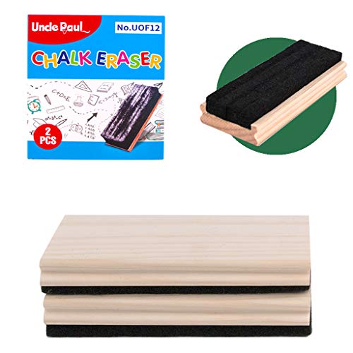 Tafel Radiergummi - 2 ST?CKE Kiefernholz Filz Campus Stil Radiergummi Reiniger Staubtuch f¨¹r Tafel Whiteboard Kreideradierer B¨¹ro Schulmaterial Gravierbares DIY Geschenk Uncle Paul UOF12-01 von Uncle Paul