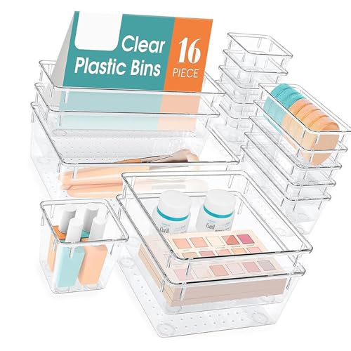 16/25 Pcs Drawer Organizer Dressing Table Organizer Drawer Inserts Make Up Organizer for Desk Office Kitchen Bathroom von UncleS