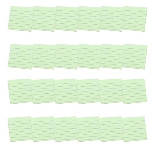 24 Stück linierte Post-Stickies, Notizblock, buntes Papier, liniert, Haftnotizen, Schulbedarf, multifunktional, liniert, einfaches Schreiben für die Schule von UncleS