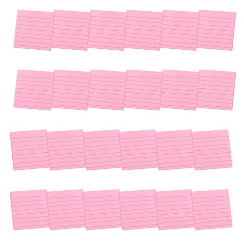 24 Stück linierte Post-Stickies, Notizblock, buntes Papier, liniert, Haftnotizen, Schulbedarf, multifunktional, liniert, einfaches Schreiben für die Schule von UncleS