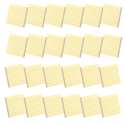24 Stück linierte Post-Stickies, Notizblock, buntes Papier, liniert, Haftnotizen, Schulbedarf, multifunktional, liniert, einfaches Schreiben für die Schule von UncleS