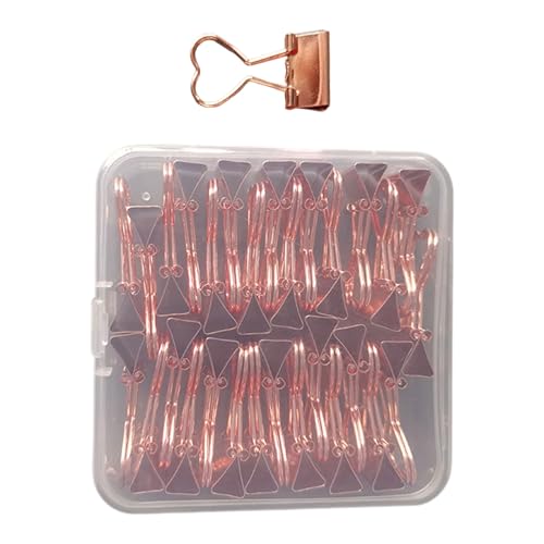30 Stück Büroklammern, Foldback-Clips, Herzform, Binder-Papierklemmen, Schreibwarenklammern, 19 mm, Dokumente, herzförmig, Ordner, Schulbedarf von UncleS