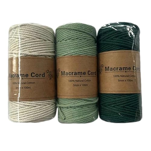 3Rolls Buntes Baumwollgarn 3 Mm 100 M Farbenfrohe Kabel Drehgeschnittene Schnur Für Wandhänge Pflanzen Händler Handwerkgarn 3Rolls Buntes Baumwollgarn 3 Mm 100 M Farbenfrohe Kabel Drehgeschnittene Schnur Für Wandhänge Pflanzen Händler Handwerkgarn von UncleS