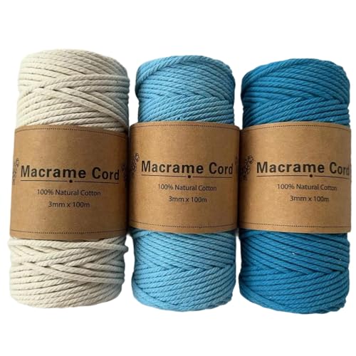 3Rolls Buntes Baumwollgarn 3 Mm 100 M Farbenfrohe Kabel Drehgeschnittene Schnur Für Wandhänge Pflanzen Händler Handwerkgarn 3Rolls Buntes Baumwollgarn 3 Mm 100 M Farbenfrohe Kabel Drehgeschnittene Schnur Für Wandhänge Pflanzen Händler Handwerkgarn von UncleS