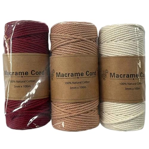 3Rolls Buntes Baumwollgarn 3 Mm 100 M Farbenfrohe Kabel Drehgeschnittene Schnur Für Wandhänge Pflanzen Händler Handwerkgarn 3Rolls Buntes Baumwollgarn 3 Mm 100 M Farbenfrohe Kabel Drehgeschnittene Schnur Für Wandhänge Pflanzen Händler Handwerkgarn von UncleS