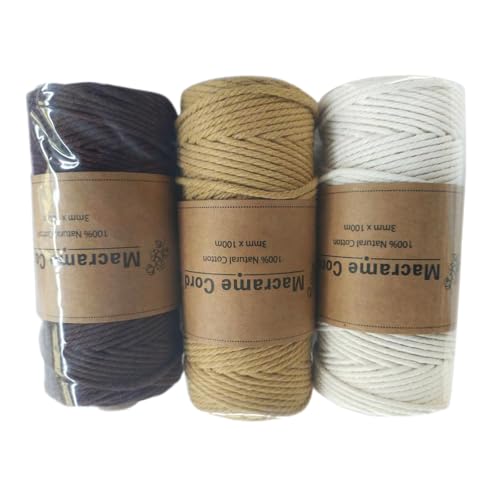 3Rolls Buntes Baumwollgarn 3 Mm 100 M Farbenfrohe Kabel Drehgeschnittene Schnur Für Wandhänge Pflanzen Händler Handwerkgarn 3Rolls Buntes Baumwollgarn 3 Mm 100 M Farbenfrohe Kabel Drehgeschnittene Schnur Für Wandhänge Pflanzen Händler Handwerkgarn von UncleS