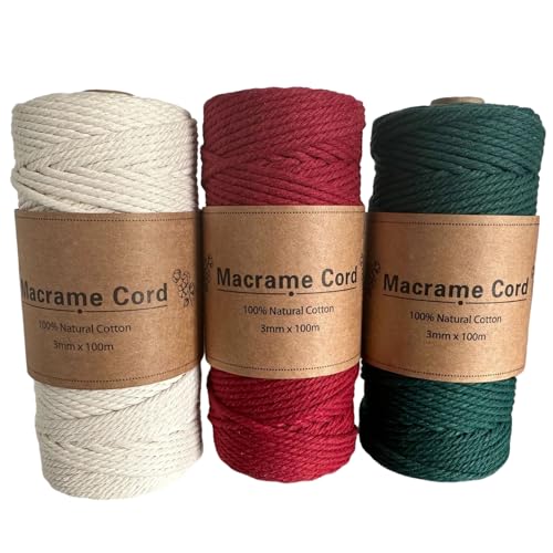 3Rolls Buntes Baumwollgarn 3 Mm 100 M Farbenfrohe Kabel Drehgeschnittene Schnur Für Wandhänge Pflanzen Händler Handwerkgarn 3Rolls Buntes Baumwollgarn 3 Mm 100 M Farbenfrohe Kabel Drehgeschnittene Schnur Für Wandhänge Pflanzen Händler Handwerkgarn von UncleS