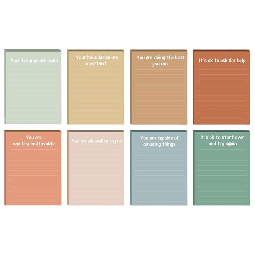 8/12 Stück inspirierendes Zitat Aufkleber Notizzettel selbstklebend Stickerblock Retro Memos Pad geeignet für Büroangestellte von UncleS