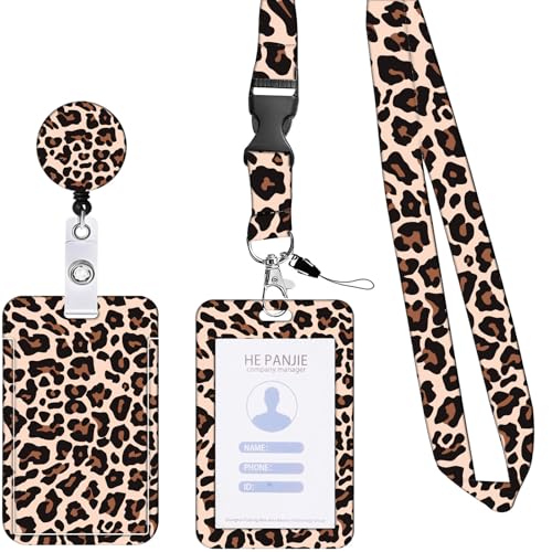 Abzeichenkartenhalter Und Hals Lanyard Set Leoparden Print Identitätshalter Mit Einer Einziehbaren Rolle Für Office Case Abzeichenkartenhalter Und Hals Lanyard Set Leoparden Print Identitätshalter Mit Einer Einziehbaren Rolle Für Office Case von UncleS