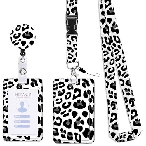 Abzeichenkartenhalter Und Hals Lanyard Set Leoparden Print Identitätshalter Mit Einer Einziehbaren Rolle Für Office Case Abzeichenkartenhalter Und Hals Lanyard Set Leoparden Print Identitätshalter Mit Einer Einziehbaren Rolle Für Office Case von UncleS