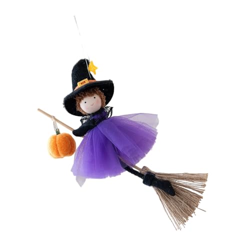Festival Tuch Besen Hexe Ornament Kürbisse Mädchen hängende Dekoration für Innen- und Außenbereich Urlaub Party Dekoration Festival Themed Tuch Ornament von UncleS
