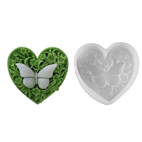 Flexible Silikonform Herz Schmetterling Kerzenform Duft Aromatherapys Herstellung Schimmel Handgefertigtes Schreibtisch Ornament Kerzenhandwerk von UncleS