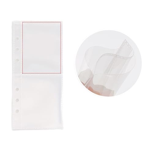 PVC-Kartenalbum mit 6 Ringen, 6 Ringe, Fotoalbum-Hüllen oder 10 Stück 6-fach gelochte Fotokartenhülle von UncleS