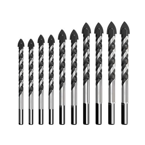 Robustes Stahlbohrer-Set, 3 Stück, 12 mm, dreieckiger Schaft, Bohrer für Keramik, Fliesen, Glas, Porzellan, Gläser, Ziegel und Holz, Glas und Keramik Robustes Stahlbohrer-Set, 3 Stück, 12 mm, dreieckiger Schaft, Bohrer für Keramik, Fliesen, Glas, Porzellan, Gläser, Ziegel und Holz, Glas und Keramik von UncleS