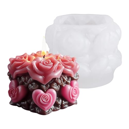 Silikonformen mit Rosenblüten für Epoxidharz, Seifen und Kunsthandwerksprojekte, geprägte Blumen, Silikon-Seifenformen, Rosenform von UncleS